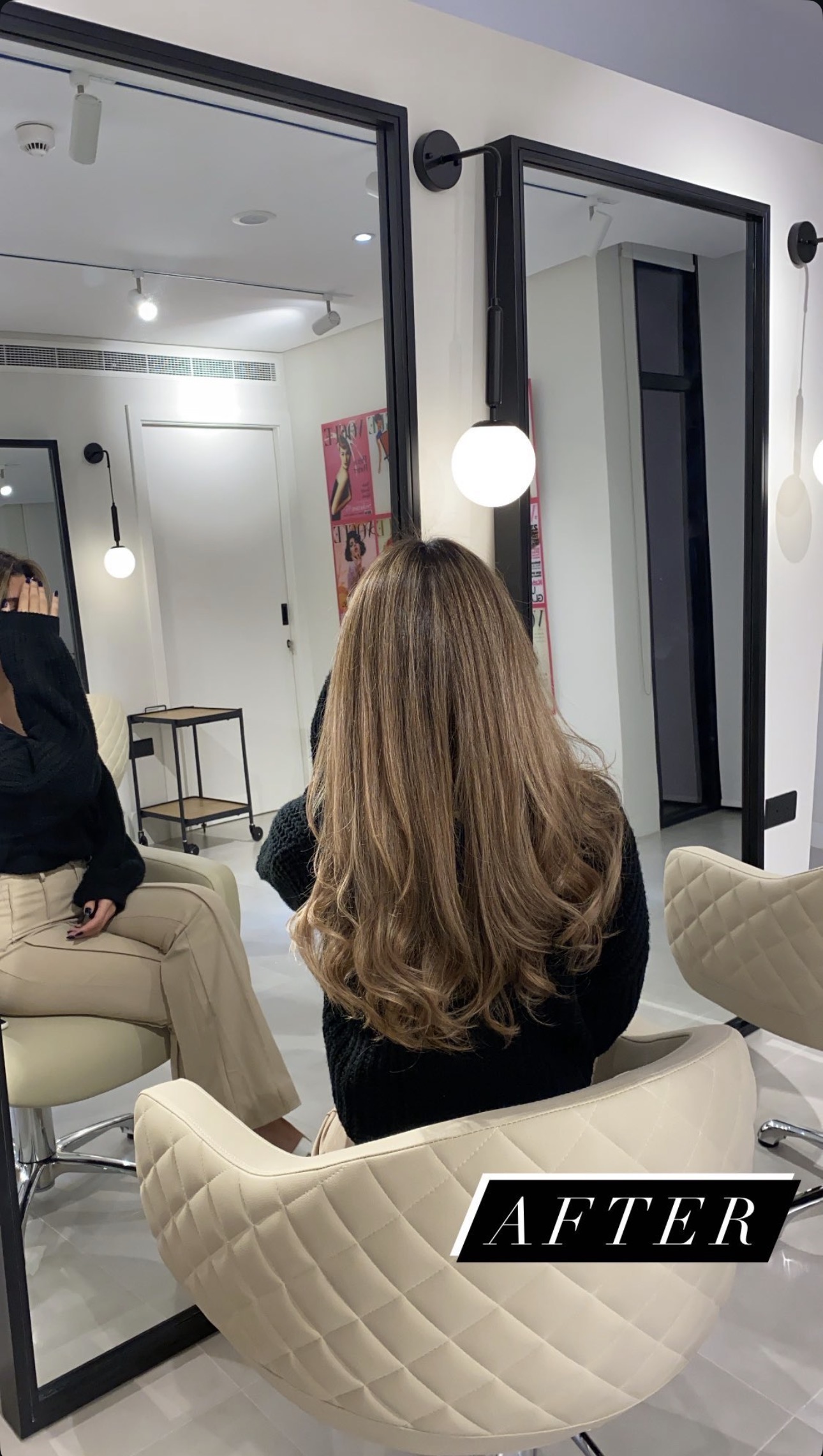 After: styled blow-out hair