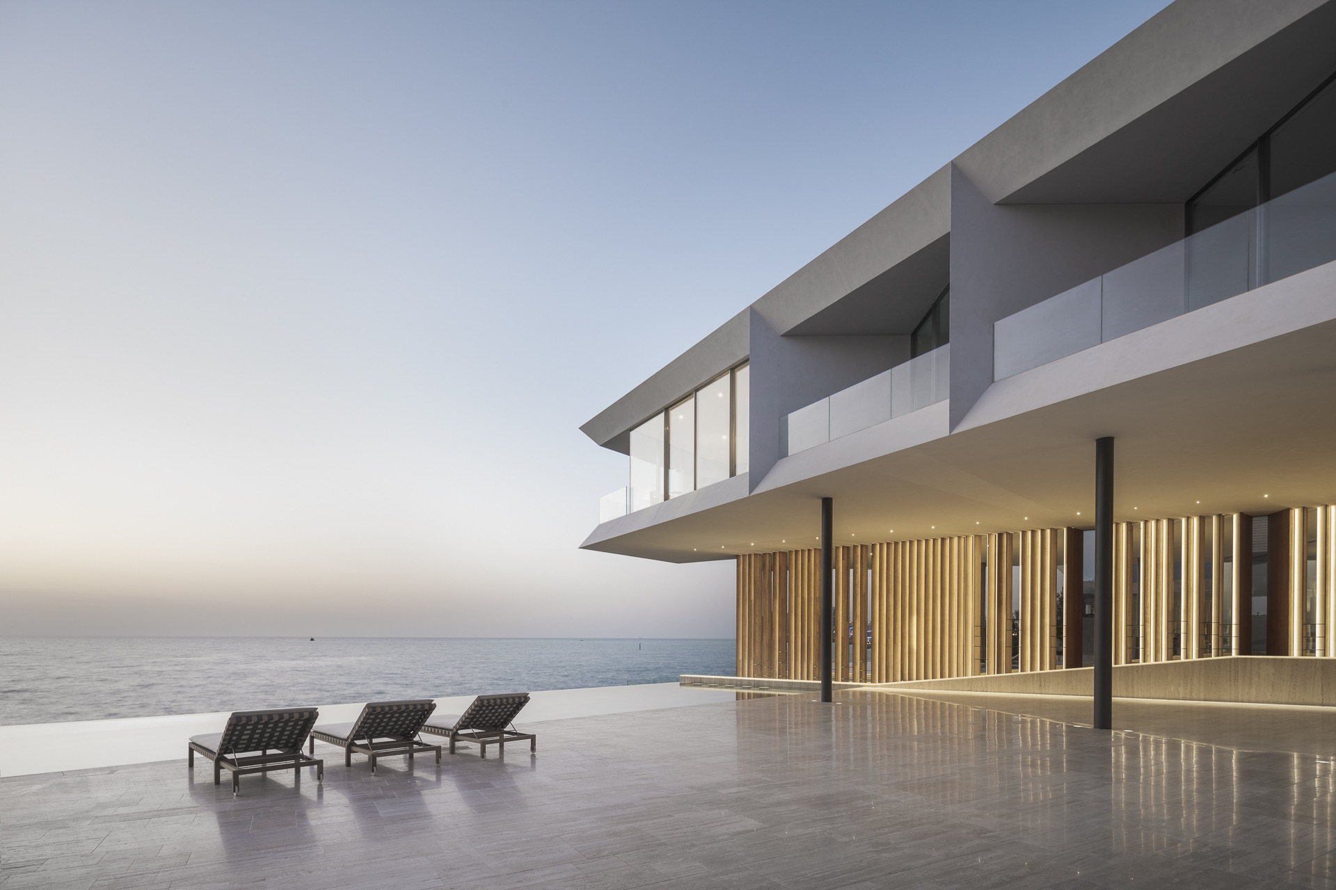 PAD project exterior, Reef Villa at golden hour